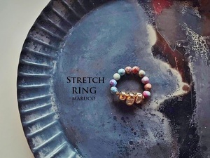 △MARUCO△RING380-1230インペリアルジャスパー+GOLD*天然石の指輪 　STRETCH FREE RING　[送料無料]