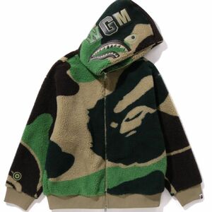 APE MEGA CAMO SHARK BOA HOODIE JACKET