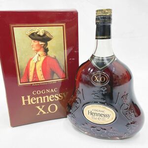 未開栓 Hennessy ヘネシー XO クリアボトル 金キャップ 1リットル 1000ml 40% コニャック ブランデー 古酒 箱付き 02-0122〇