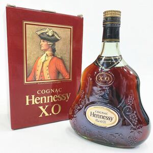 未開栓 Hennessy ヘネシー XO グリーンボトル 金キャップ 700ml 40% コニャック ブランデー 古酒 箱付き 01-0216☆