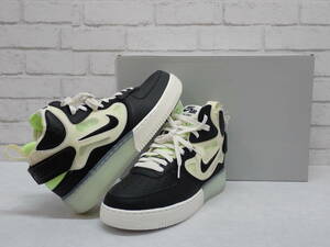 147【1円～】NIKE ナイキ Air force1 Mid React Sail Ghost Green Glacier Blue Black 28.0cm DQ1872-100 スニーカー ブラック ホワイト