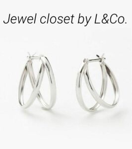 ■現行品■【Jewel closet by L&Co.】K10WG ２連風フープピアス