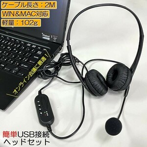 ヘッドセット usb マイク 有線 ヘッドホン コンピューターヘッドセット PC ヘッドセット マイク付き テレワーク ミュート機能付き