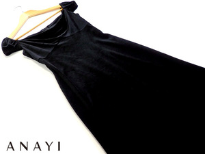  быстрое решение * Anayi *.. чёрный велюр One-piece 36 прекрасный товар! женский сделано в Японии *