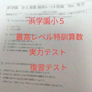 浜学園小5【最高レベル特訓算数 実力＆復習テスト】