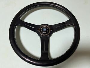 【1円スタート】NARDI　ナルディ　TORINO トリノ　ステアリング ハンドル 当時物　旧車　黒　35.5φ ホーンボタン　ラッパマーク無し