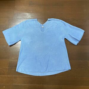 UNIQLO ユニクロ／レディース　プルオーバー　ニット　カジュアル　半袖　ブルー　Mサイズ