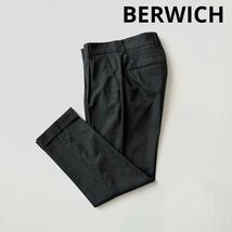 【別注】BERWICH ベルウィッチ ウール 1プリーツ パンツ 44 グレー nano04 sake サケ ナノユニバース テーパード スラックス 国内正規_画像1