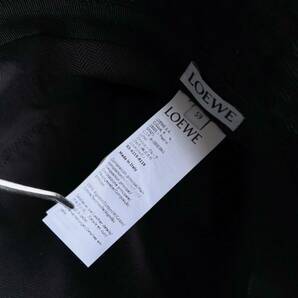 【Loewe 23aw デニム バケットハット size 59】 ロエベ バケハ ブラック ロゴ レザーパッチ 帽子 メンズ レディース 新品未使用 定価6.4万の画像4