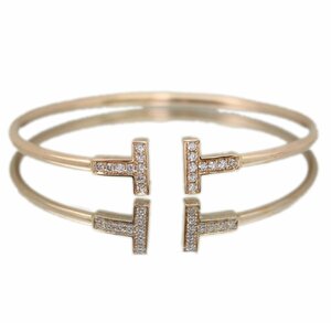  Tiffany TIFFANY&Co. T wire bracele diamond PG bangle S small size 750[ used ]6587
