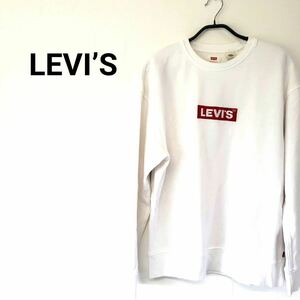 LEVI’S ヘビーウェイト 裏毛 クルーネック レッドタグ スウェット リーバイス メンズM 刺繍ロゴ 長袖 ロンT ロゴドン