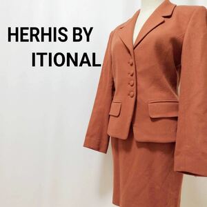 HERHIS BY ITIONAL４つボタンジャケット　ミニスカート　セットアップ ハリス M アンサンブル スーツ