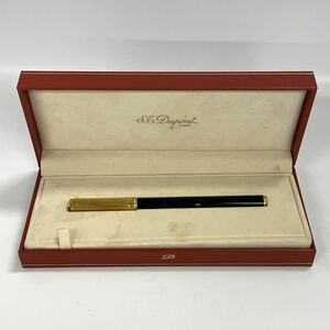 【2A29】1円スタート S.T.Dupont / 54AJY59 デュポン 万年筆 18K 18金 750 刻印有り ゴールド×ブラックカラー 箱付き