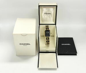 【1A76】 1円スタート CHANEL SWISS / PRAQUE OR G 20M シャネル プルミエール 稼働品 電池交換済み クオーツ レディース 腕時計 