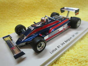 Spark S4287 1/43 ESSEX Lotus 81 #12 3rd Belgium GP 1981 Nigel Mansell（エセックス ロータス ベルギー ナイジェル マンセル