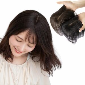 ［ブライトララ] 総手植え ヘアピース 人毛ウィッグ トップカバー