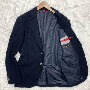 美品!! ●コムサメン/COMME CA MEN テーラードジャケット ネイビー 紺 起毛素材 M グレンチェック メンズ 紳士服