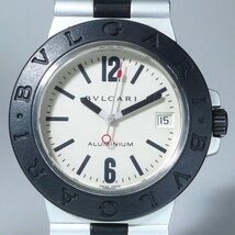 【ジャンク扱い】 BVLGARI ブルガリ アルミニウム AL38A アルミ/ラバー 自動巻き デイト 動作品 USED品 訳アリ メンズ 腕時計 「22762」_画像2