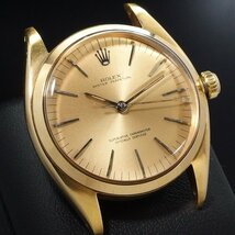 【K18YG 希少品 ジャンク】ROLEX ロレックス オイスターパーペチュアル Ref.6556 cal.1040 GP AT メンズ 腕時計 本体のみ 「22261」_画像2