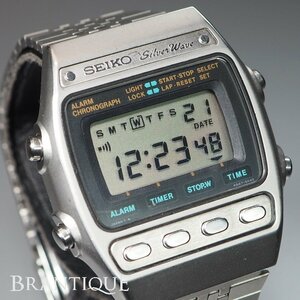 【電池交換済み】SEIKO セイコーデジタル A547-5020 シルバーウェーブ SS QZ デジタル メンズ 腕時計「23084」