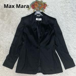 Max Mara　マックスマーラ　白タグ　テーラードジャケット　カシミア100%　38　黒　ブラック