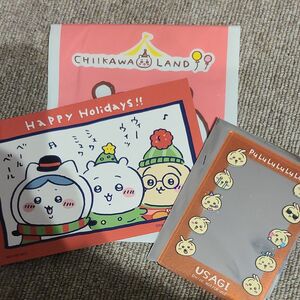 【非売品】 ちいかわ ちいかわらんど ポストカード ノベルティ クリスマスカード　硬質カードケース　うさぎ