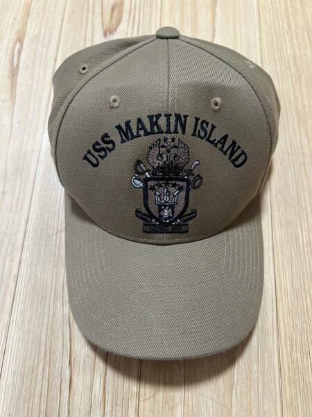 激レア　実物　新品未使用　USS Makin Island, LHD-8 アメリカ海軍　マキン　アイランド　ワスプ級強襲揚陸艦　コヨーテカラーussキャップ