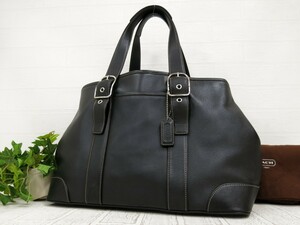 COACH コーチ◆7582◆カーフ レザー 本革◆トート バッグ◆ブラック シルバー金具◆超美品◆内シグネチャー◆腕掛け◆ステッチ◆N7490