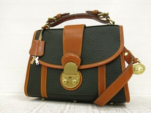 Dooney & Bourke ドゥニー&バーク◆レザー 本革◆2way ショルダー ハンド バッグ◆ダークグリーン 茶色 G金具◆新品同様◆超美品◆N7553