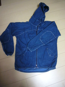BRUNA BOINNE ブルーナボイン デニムジャンパー デニムジャケット Gジャン サイズO フード付きジャケット 上着 カジュアル 紺色　USED