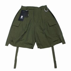 UNDERCOVER アンダーカバー 23SS Silk Blend Two Tuck Cargo Shorts カーゴショーツ ショートパンツ 2 カーキ