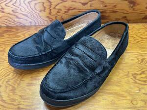 美品【MANEBU/マネブ】HARACO Loafer Shoes BLACK size42 ブラック ハラコ ローファー メンズ シューズ 靴 スリッポン
