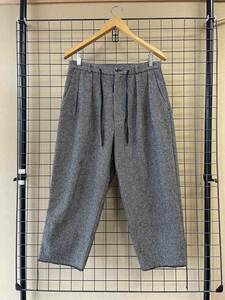 【bukht/ブフト】Cut Off Tuck Tapered Wide Tweed Pants カットオフ タック テーパード ウール ツイード パンツ ワイド スラックス