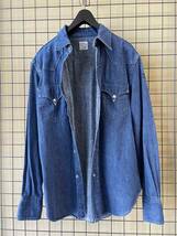 【orSlow/オアスロウ】Denim Western Shirt size1 MADE IN JAPAN デニム ウエスタンシャツ スナップボタン コットン インディゴ_画像3