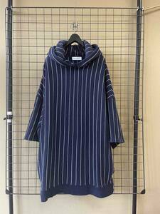 【NINETY PERCENT/ナインティーパーセント】Oversized Half Sleeve Stripe Hoodie Parka sizeM オーバーサイズ ハーフスリーブ フーディー