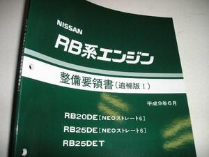 送料無料New item代引可Buy Now《NissanGenuineRB25DETengine整備要領書1997整備書RB20サービスマニュアル修理書NEO6turbo含C35Laurel絶版RB特注品