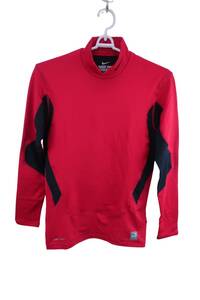 【美品】NIKE GOLF(ナイキゴルフ) ハイネックシャツ 赤黒 メンズ L ゴルフウェア 2312-0523 中古