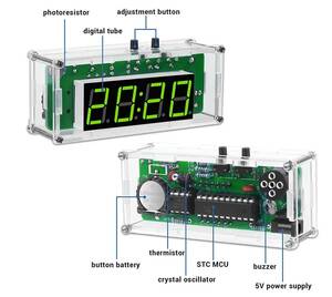 （管ZB0067）電子工作キット「４桁デジタル時計」