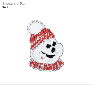 新品国内正規 Supreme Snowman Pin シュプリーム スノーマン ピンズ 半タグ