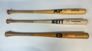 旧コミッショナーマーク 実使用 バット 3本 まとめ売り　※ZETT、ワールドペガサス 亀裂あり