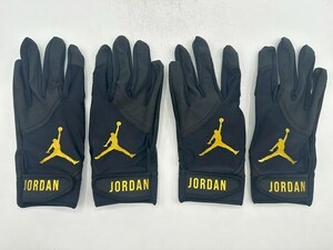 JORDAN ジョーダン 野球 両手 バッティンググローブ ブラックxゴールド Size-M　2セット まとめ売り