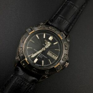 * limited goods *OH settled *SEIKO* not yet sale in Japan Seiko Vintage antique diver wristwatch self-winding watch black men's watch * free shipping 