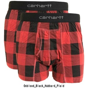 (SALE)Carhartt(カーハート)ボクサーパンツ 2枚セット メンズ 下着 前開き MBB124P Oxblood_Black Mサイズ ca23-mbb124p-oxbb-m★4