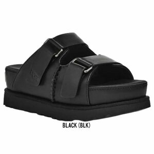 ※訳あり アウトレット UGG(アグ)サンダル スリッパ レザー ゴールデンスター GOLDENSTAR HI SLIDE 1152651 BLACK(BLK) US8(25.0cm)