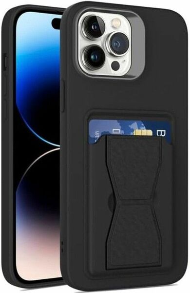 新品＊iphone15ProMax対応カード収納ブラック黒シンプルカッコいい軽量 耐衝撃