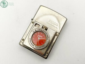 2402280491　△ ZIPPO ジッポー ライター オイルライター TIME LITE タイムライト 時計付き オレンジ文字盤 着火未確認