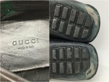 2402412205　＊ GUCCI グッチ ドライビング シューズ ローファー スリッポン レザー ブラック 黒 メンズ 中古_画像9