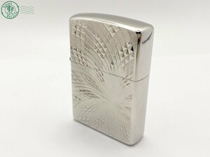 2402683741　△ ZIPPO ジッポー オイルライター ダイヤモンドカット スパイラル シルバーカラー 2010年製 着火未確認 中古 ジャンク品