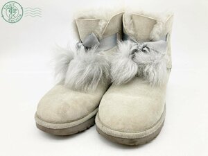 2402283777　♭ UGG アグ ムートンブーツ 靴 シューズ ボア グレー系 冬物 ウィンター 24cm レディース 中古