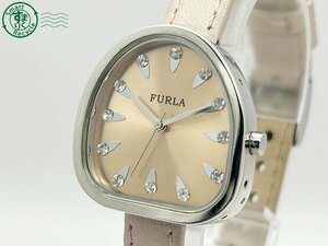 2402284773　◇ FURLA フルラ ローズマニア ストーン 12P ピンクベージュ シルバー 3針 レディース クォーツ QUARTZ QZ 腕時計 中古